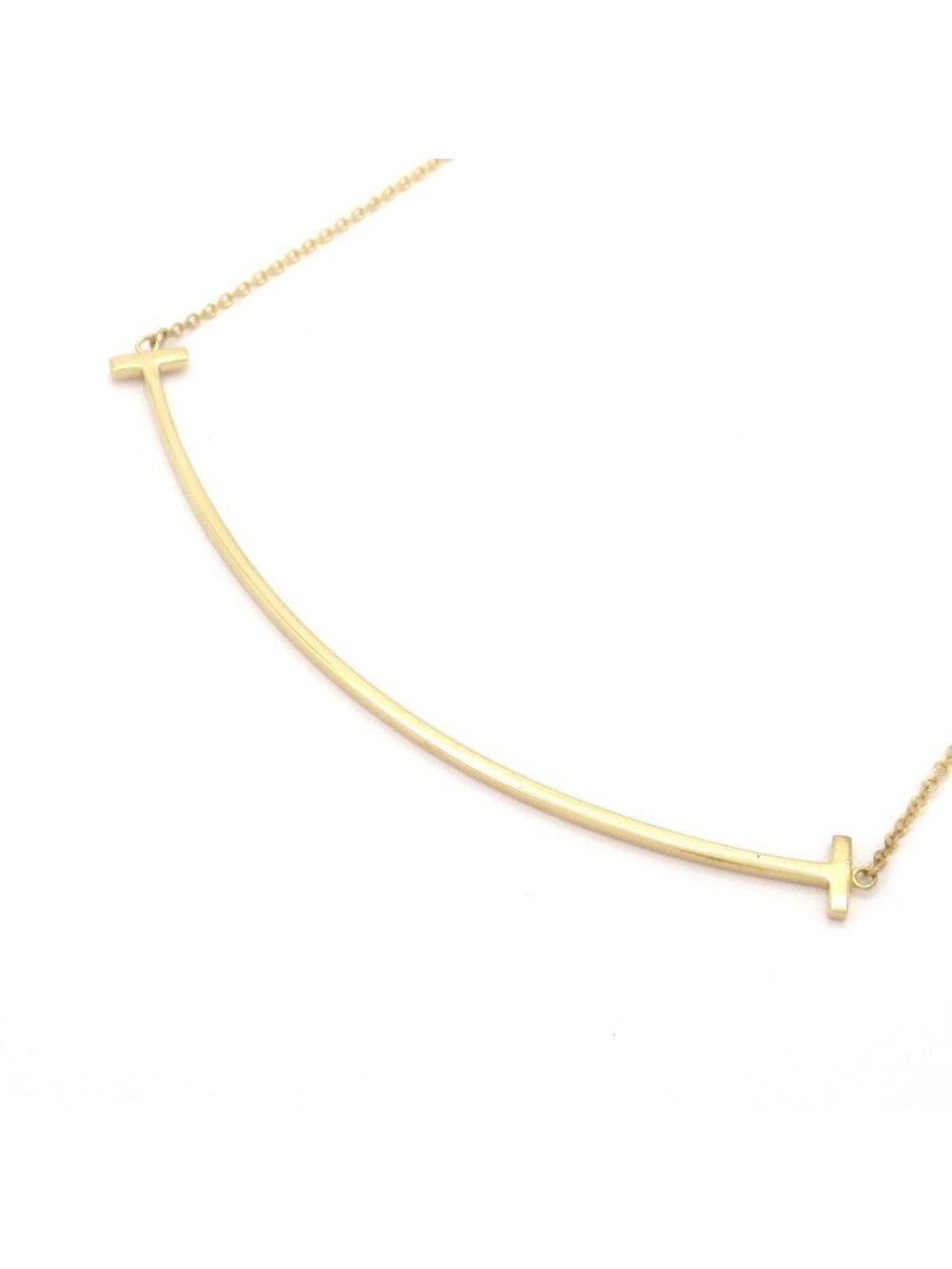 Tiffany & Co Necklace T Smile Pendant 18k Yellow Gold